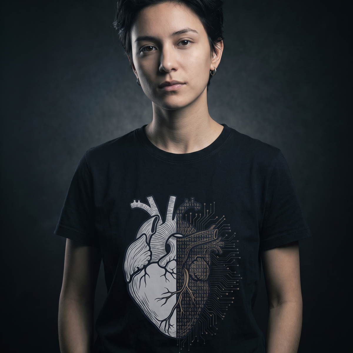 Binary Pulse - T-Shirt — Lifestyle Photo v2