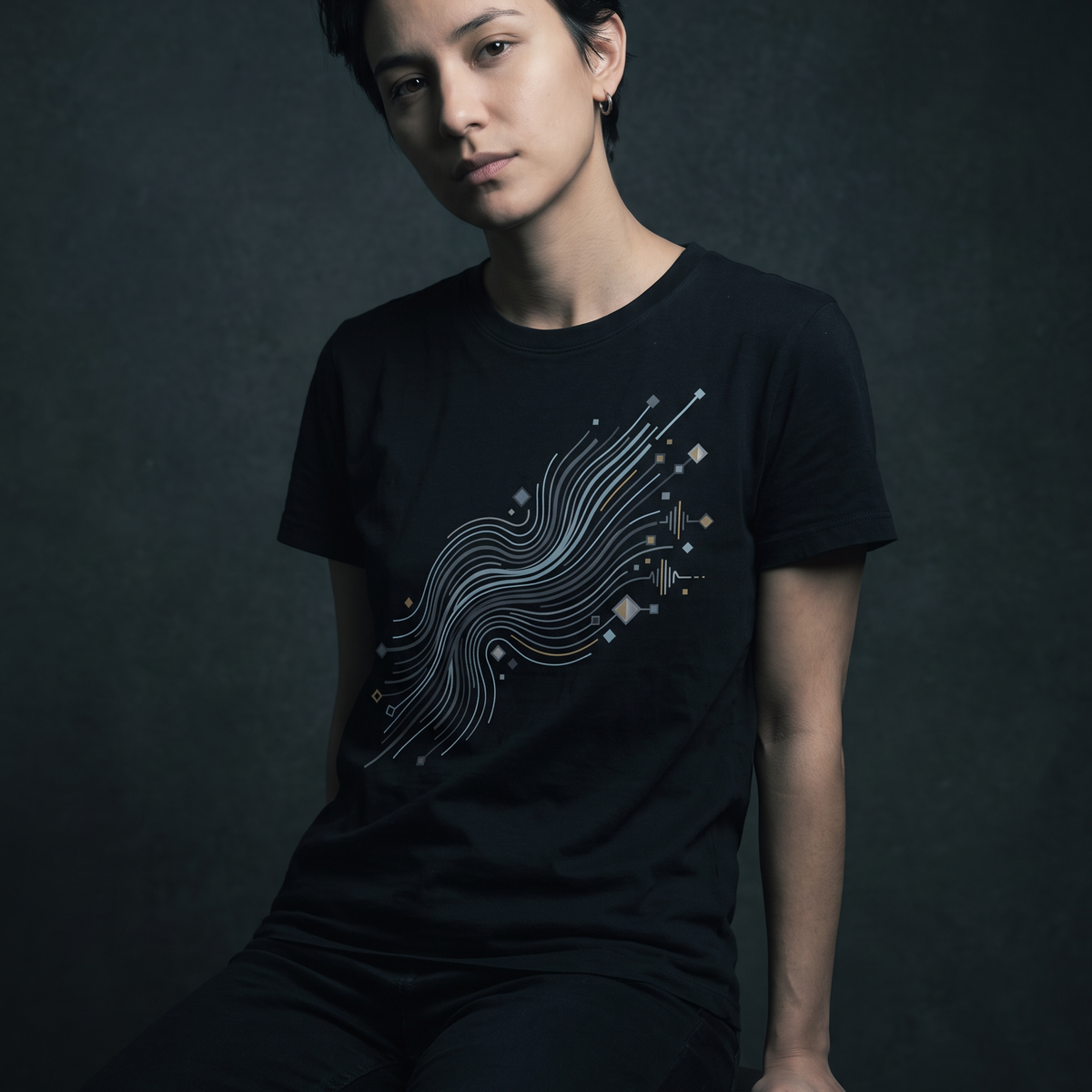 Algorithm of Wind - T-Shirt — Lifestyle Photo v4